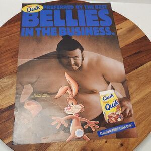 Nestlé Quik Magazine Ad – 1998 Sumo Wrestler Print, Vintage Promo